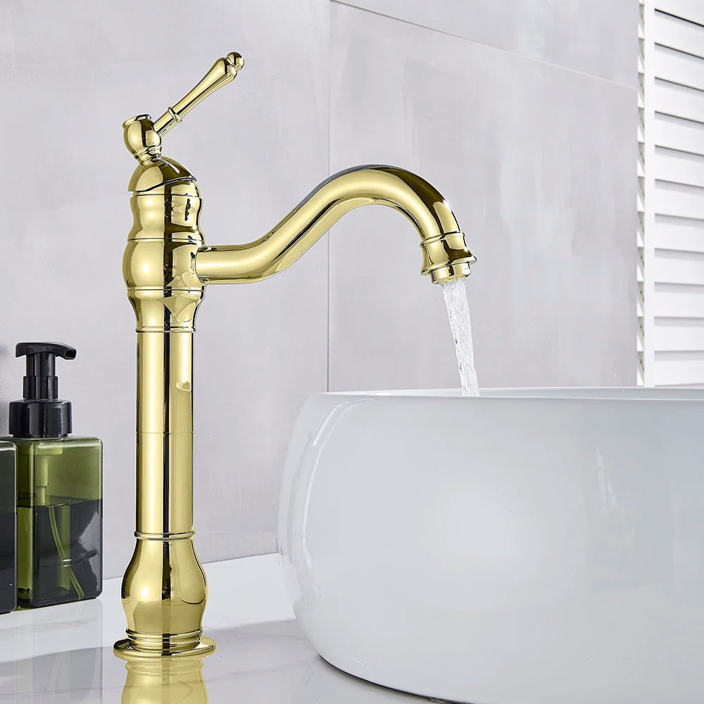 Luxurious Antique Bathroom Basin Faucet Brass Deck Mounted White Mixer Taps Short Hot and Cold Mixer Tap