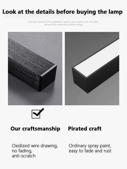 Black Chandelier Square Bedroom Lamps Living Room Lamp Led Ceiling Lamp Nordic Minimalist Creative Led Ceiling Lamp Strip Lights