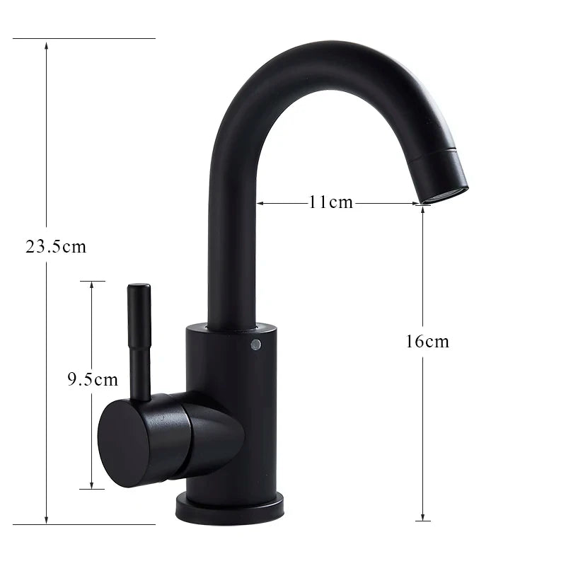 Bathroom Basin Mixer Matt Black/Brushed Nickel Range for Sinks Stainless Steel Hot and Cold Mixer Tap Accessories