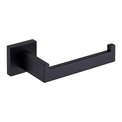 Matte Black Toilet Paper Holder SUS304 Stainless Steel Wall Mounted Square Modern Bathroom Kitchen Tissue Roll Dispenser