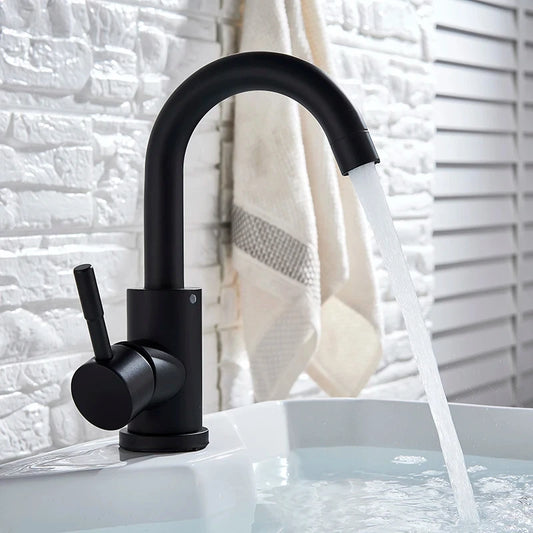 Bathroom Basin Mixer Matt Black/Brushed Nickel Range for Sinks Stainless Steel Hot and Cold Mixer Tap Accessories